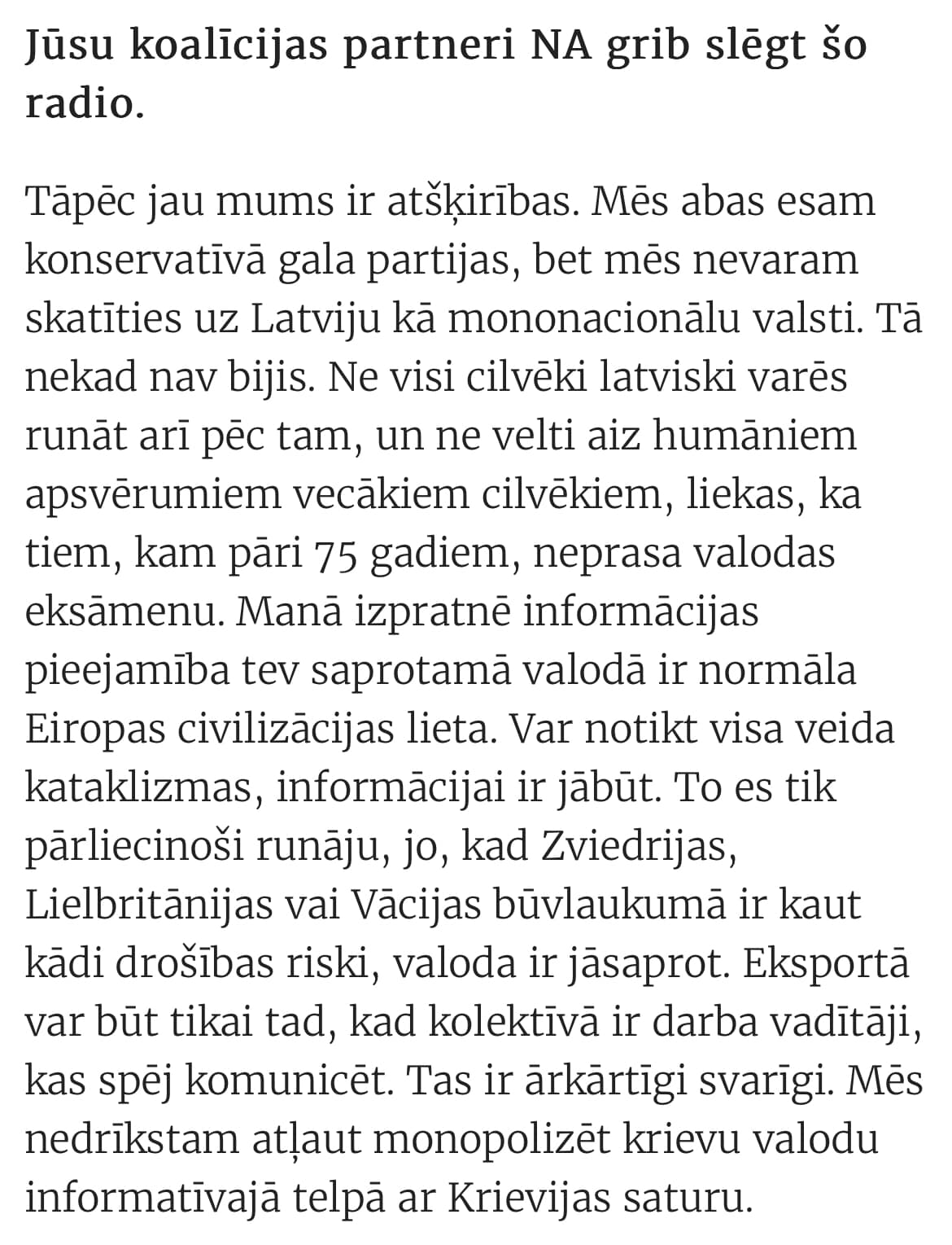 Latvija nav mazā Krievija